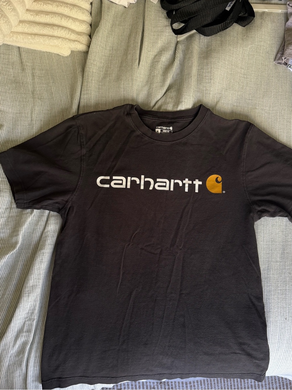 Men’s Carhartt Black Short Sleeve Tee with White Logo